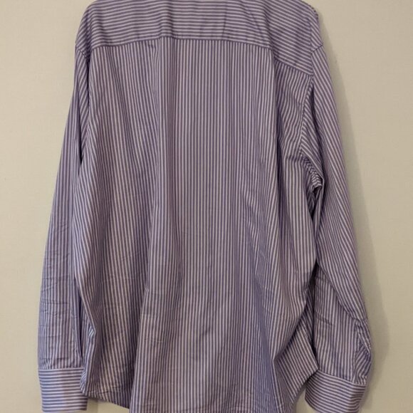 Robert Graham Purple White striped button up dress shirt 3XL - Picture 16 of 16